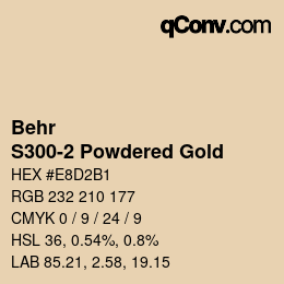 カラーコード: Behr - S300-2 Powdered Gold | qconv.com