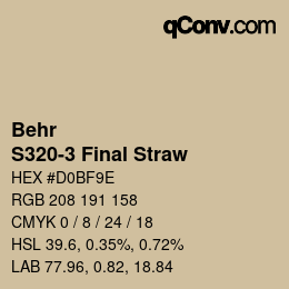Farbcode: Behr - S320-3 Final Straw | qconv.com