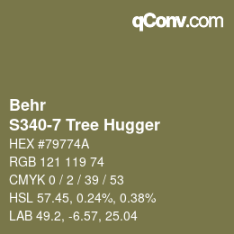 Color code: Behr - S340-7 Tree Hugger | qconv.com