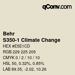 カラーコード: Behr - S350-1 Climate Change | qconv.com