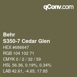 カラーコード: Behr - S350-7 Cedar Glen | qconv.com