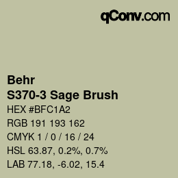 カラーコード: Behr - S370-3 Sage Brush | qconv.com