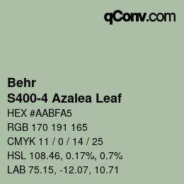 カラーコード: Behr - S400-4 Azalea Leaf | qconv.com