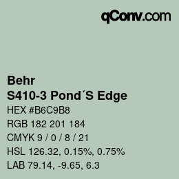 Color code: Behr - S410-3 Pond´S Edge | qconv.com
