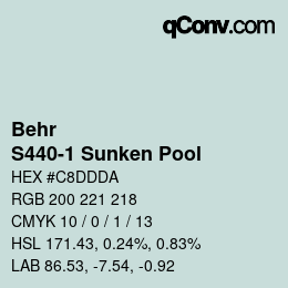 Color code: Behr - S440-1 Sunken Pool | qconv.com