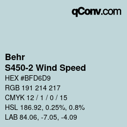 Farbcode: Behr - S450-2 Wind Speed | qconv.com