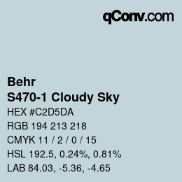 カラーコード: Behr - S470-1 Cloudy Sky | qconv.com