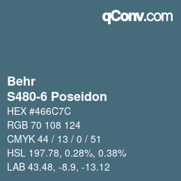 カラーコード: Behr - S480-6 Poseidon | qconv.com