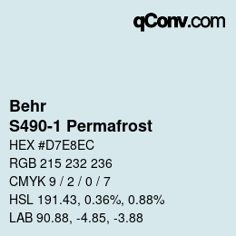 Color code: Behr - S490-1 Permafrost | qconv.com