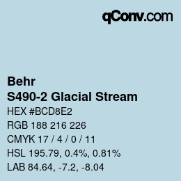カラーコード: Behr - S490-2 Glacial Stream | qconv.com