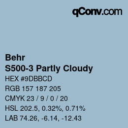 Código de color: Behr - S500-3 Partly Cloudy | qconv.com