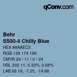 カラーコード: Behr - S500-4 Chilly Blue | qconv.com
