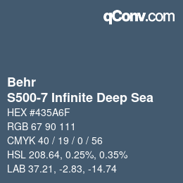 カラーコード: Behr - S500-7 Infinite Deep Sea | qconv.com