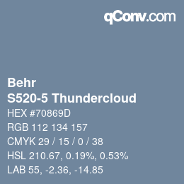 Color code: Behr - S520-5 Thundercloud | qconv.com