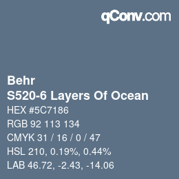 Farbcode: Behr - S520-6 Layers Of Ocean | qconv.com