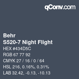 カラーコード: Behr - S520-7 Night Flight | qconv.com