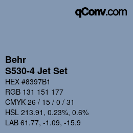 Color code: Behr - S530-4 Jet Set | qconv.com