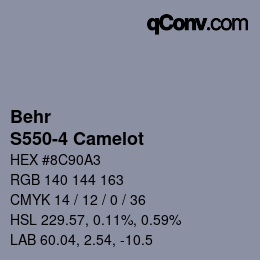 カラーコード: Behr - S550-4 Camelot | qconv.com