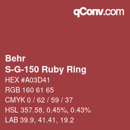 Color code: Behr - S-G-150 Ruby Ring | qconv.com