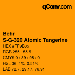 カラーコード: Behr - S-G-320 Atomic Tangerine | qconv.com