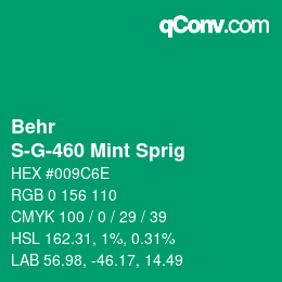 Color code: Behr - S-G-460 Mint Sprig | qconv.com