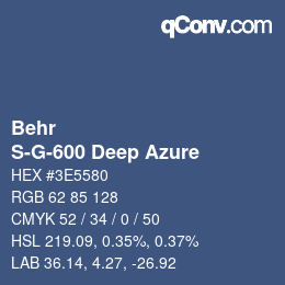 Código de color: Behr - S-G-600 Deep Azure | qconv.com