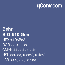 Farbcode: Behr - S-G-610 Gem | qconv.com