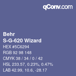 カラーコード: Behr - S-G-620 Wizard | qconv.com