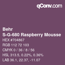 Código de color: Behr - S-G-680 Raspberry Mousse | qconv.com