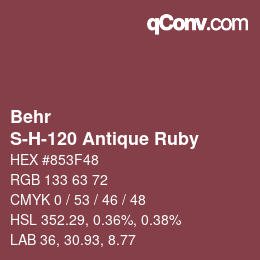 カラーコード: Behr - S-H-120 Antique Ruby | qconv.com