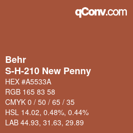 Color code: Behr - S-H-210 New Penny | qconv.com