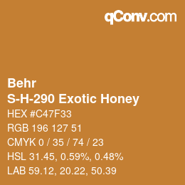 Farbcode: Behr - S-H-290 Exotic Honey | qconv.com