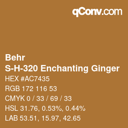 Code couleur: Behr - S-H-320 Enchanting Ginger | qconv.com
