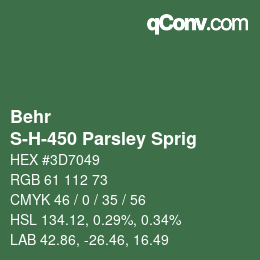 Color code: Behr - S-H-450 Parsley Sprig | qconv.com