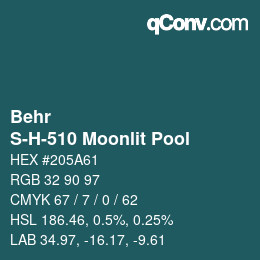 カラーコード: Behr - S-H-510 Moonlit Pool | qconv.com