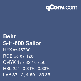 カラーコード: Behr - S-H-600 Sailor | qconv.com