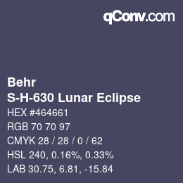 Color code: Behr - S-H-630 Lunar Eclipse | qconv.com