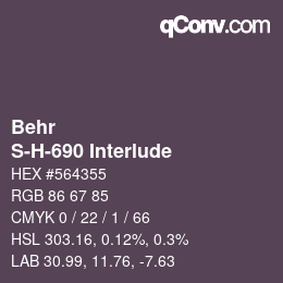 Color code: Behr - S-H-690 Interlude | qconv.com