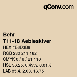 カラーコード: Behr - T11-18 Aebleskiver | qconv.com
