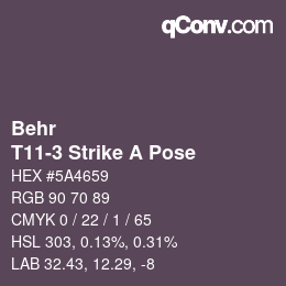 Color code: Behr - T11-3 Strike A Pose | qconv.com