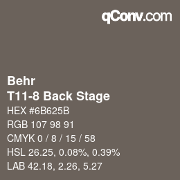 Farbcode: Behr - T11-8 Back Stage  | qconv.com