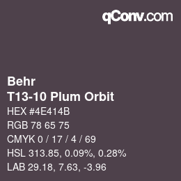 Code couleur: Behr - T13-10 Plum Orbit | qconv.com