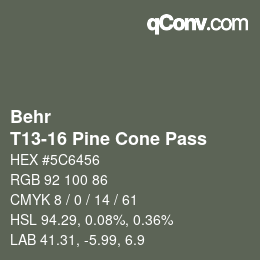 Color code: Behr - T13-16 Pine Cone Pass | qconv.com