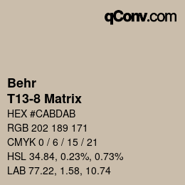 Color code: Behr - T13-8 Matrix | qconv.com