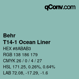 Color code: Behr - T14-1 Ocean Liner | qconv.com