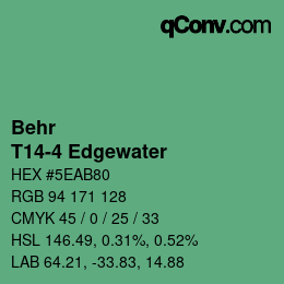 Color code: Behr - T14-4 Edgewater | qconv.com