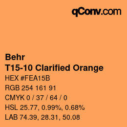カラーコード: Behr - T15-10 Clarified Orange | qconv.com