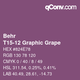 Código de color: Behr - T15-12 Graphic Grape | qconv.com