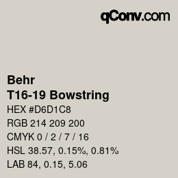 Código de color: Behr - T16-19 Bowstring | qconv.com