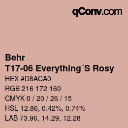 カラーコード: Behr - T17-06 Everything´S Rosy | qconv.com